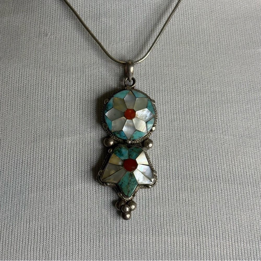Sterling Silver Native Necklace - image 2